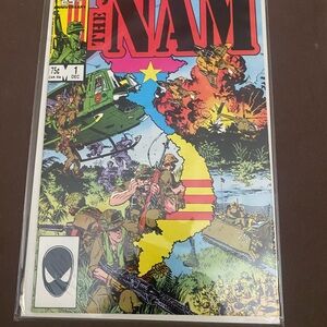 Marvel Vietnam War Comic with Red and Yellow Highlights